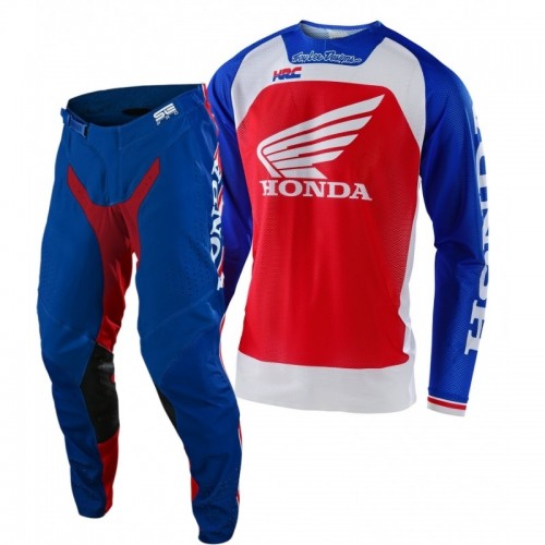 CONJUNTO TROY LEE DESIGNS 2021 SE PRO AIR BOLDOR HONDA - AZUL / VERMELHO